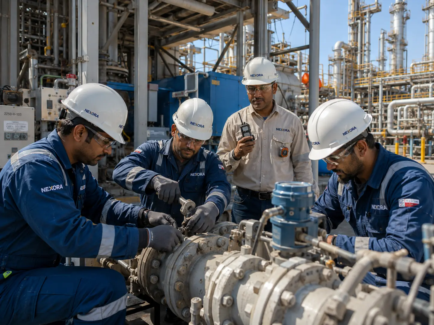 Technical crew coordinating site work ahead of mobilization