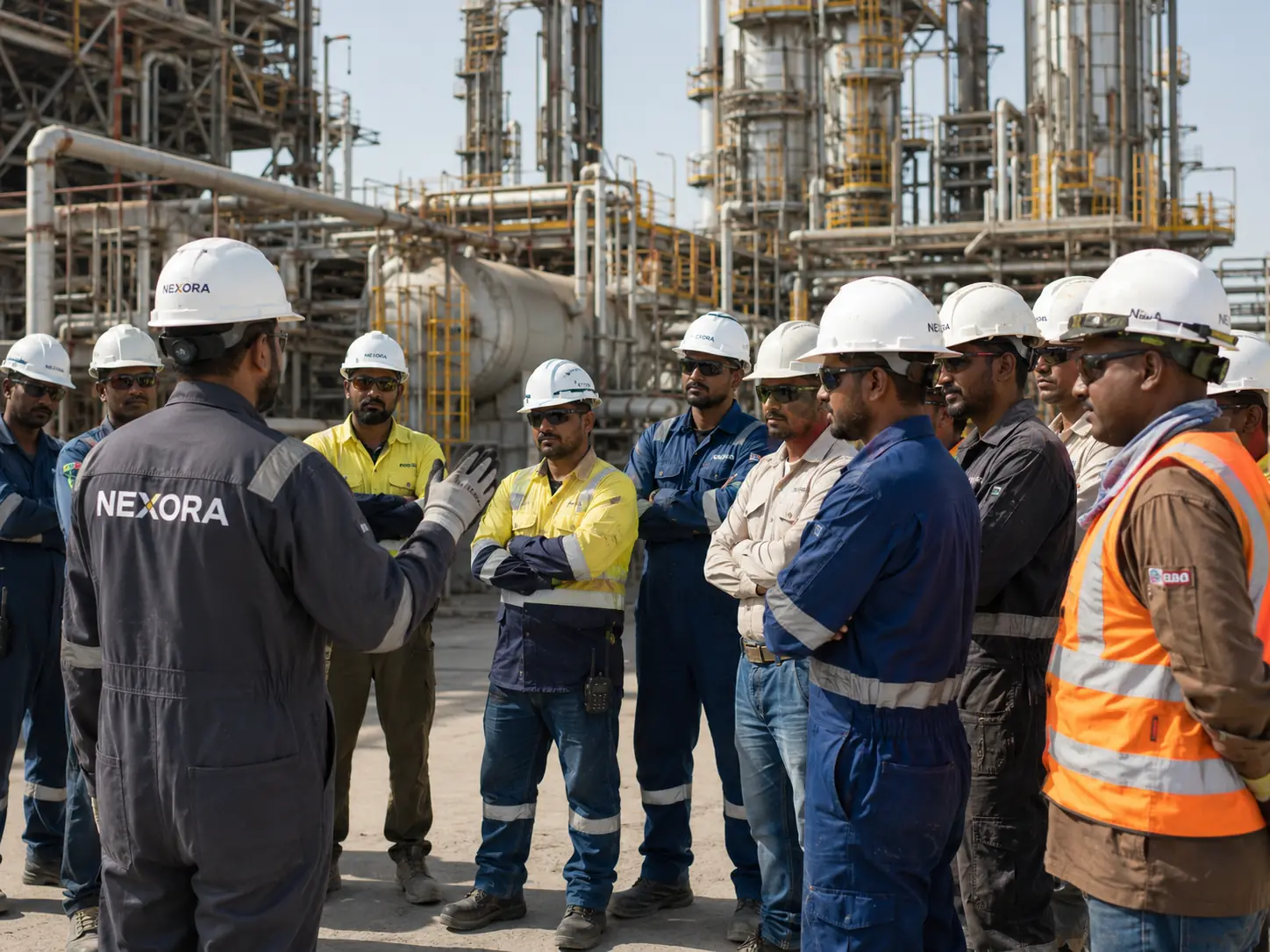 Technical manpower team on an industrial project site